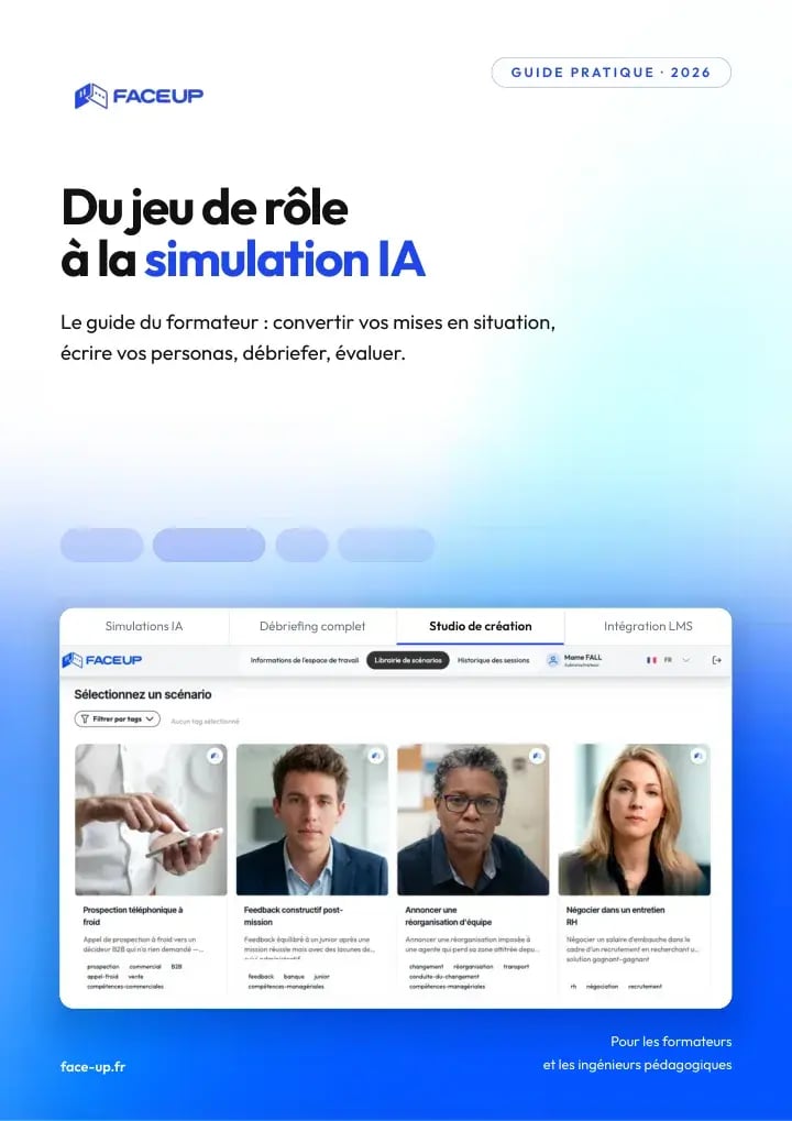 Couverture du guide Face Up : Du jeu de rôle à la simulation IA